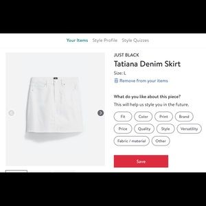 Size 10 white skirt from Sticthfix.  Wore 2xs